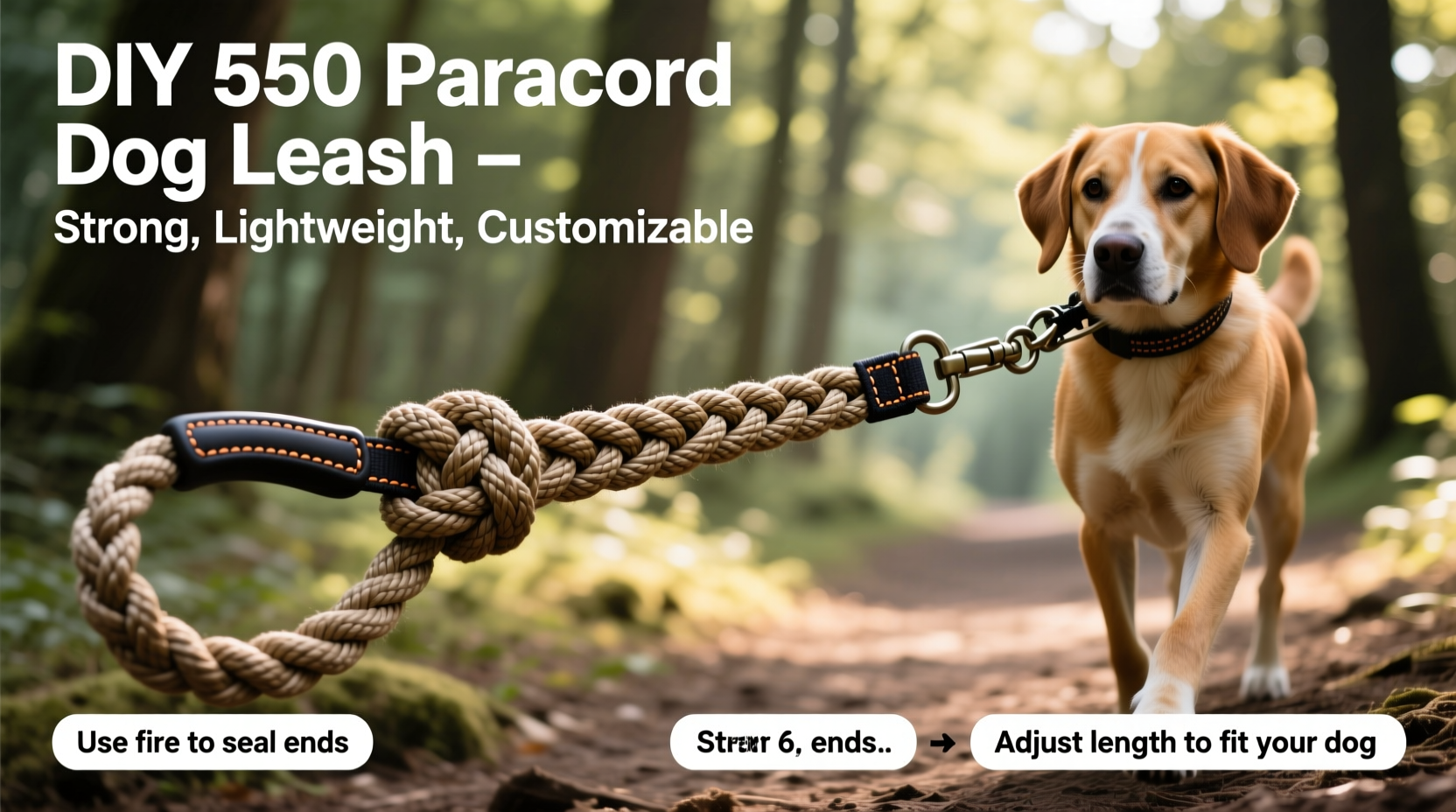 creative diy guide crafting a durable dog leash from 550 paracord