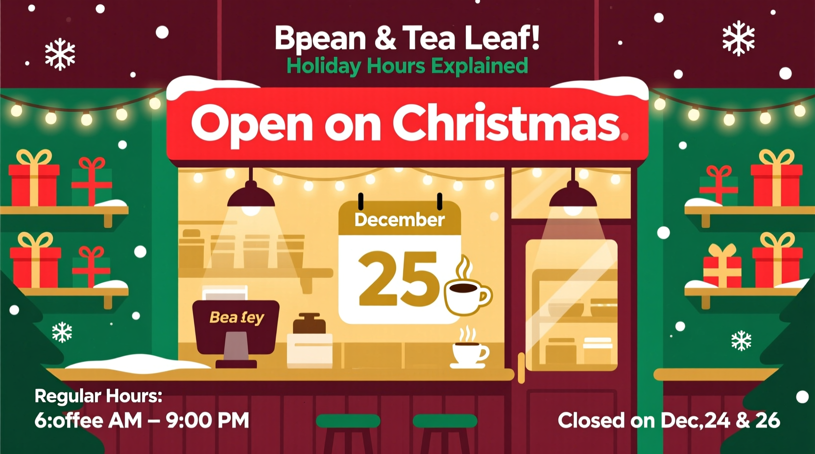 is coffee bean open on christmas
