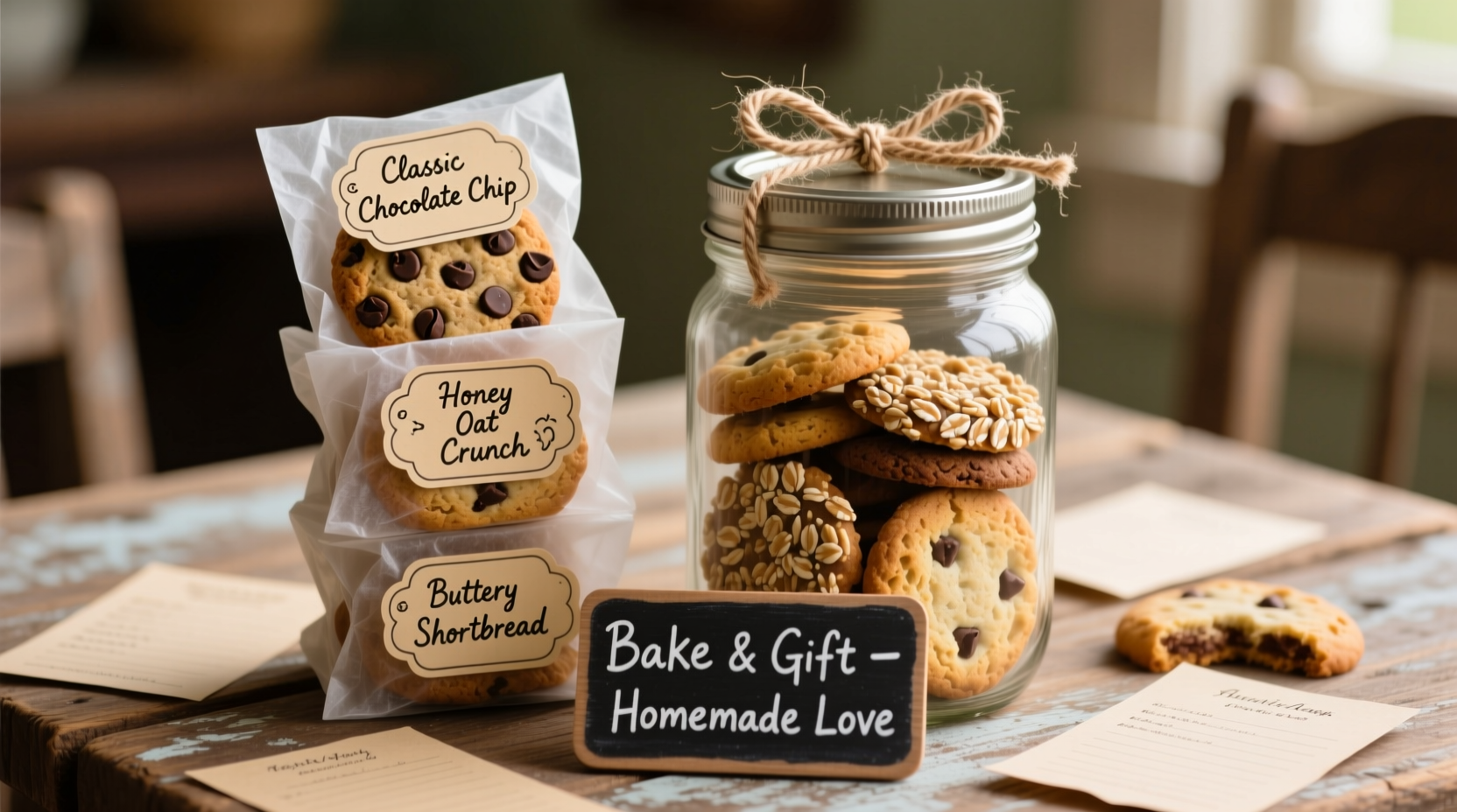cookies in a jar recipes with labels to make and gift