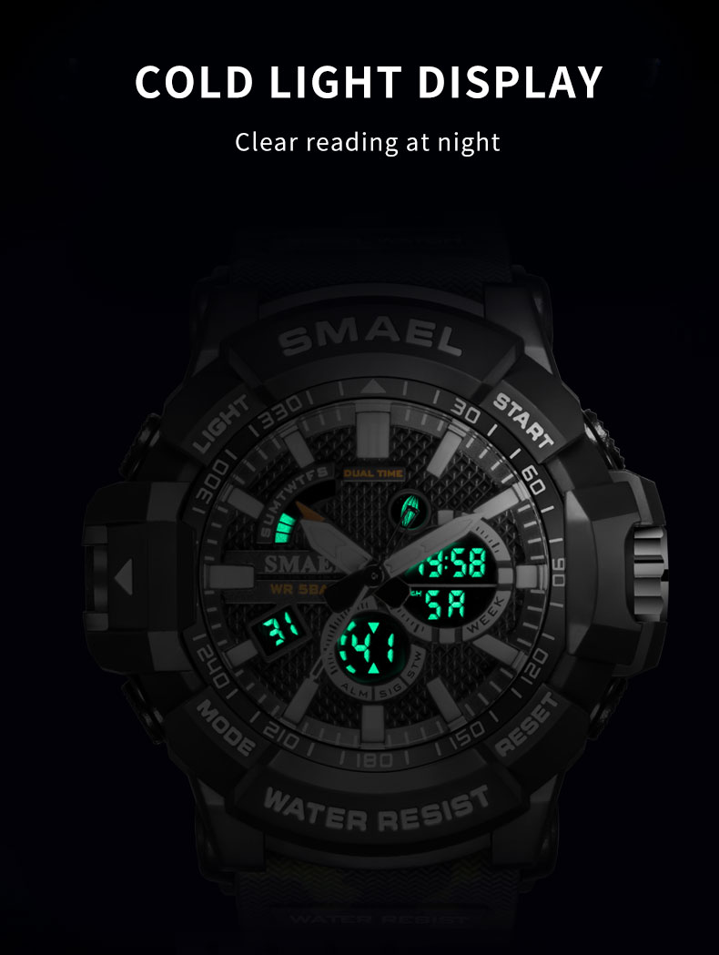 SMAEL 1809MC Factory direct japanese diamond multi-function fashion electronic watch waterproof Men Digital Watch
