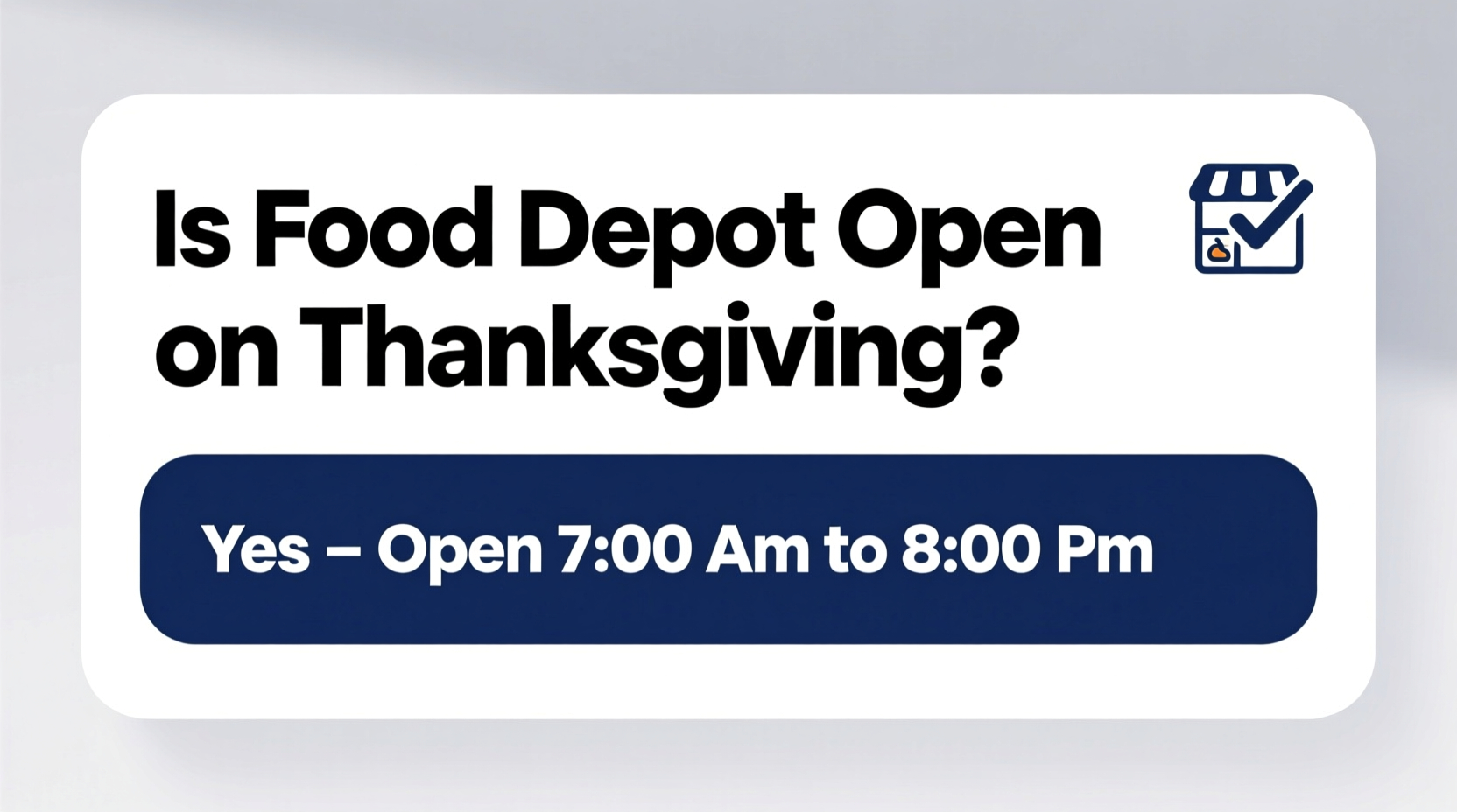 is food depot open on thanksgiving