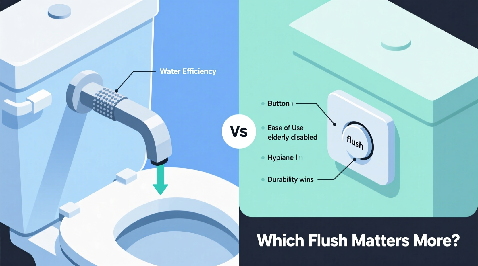 toilet handle vs button which flush is really better and does it even matter