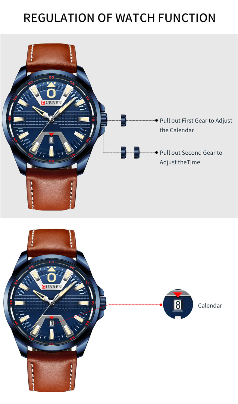 Nouvelle marque de mode CURREN montre à Quartz hommes bracelet en cuir hommes affaires montre-bracelet Auto Date mâle horloge Relogio Masculino