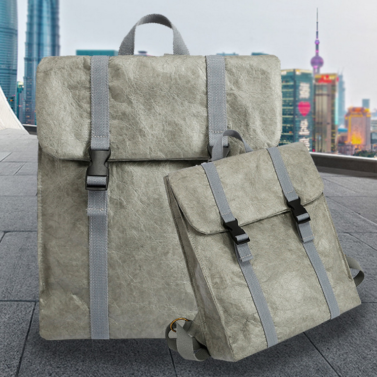 Zaino di carta lavabile ecologico all'ingrosso alla moda zaino roll top