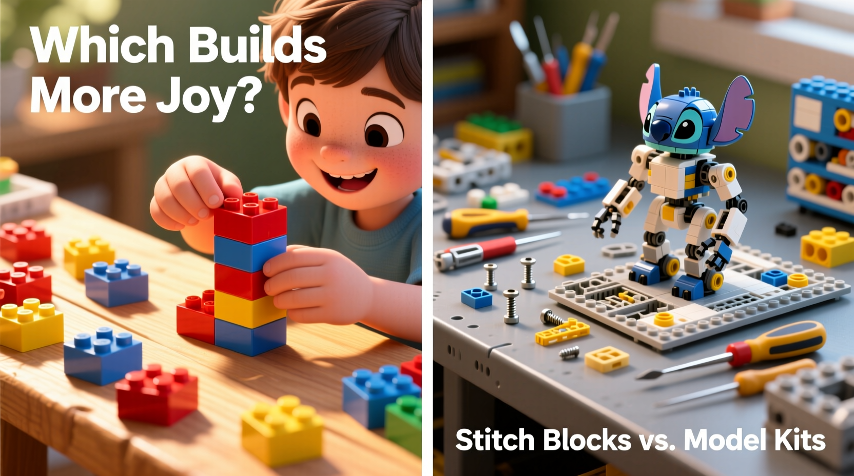 stitch building blocks vs model kits are the blocks actually more fun to build