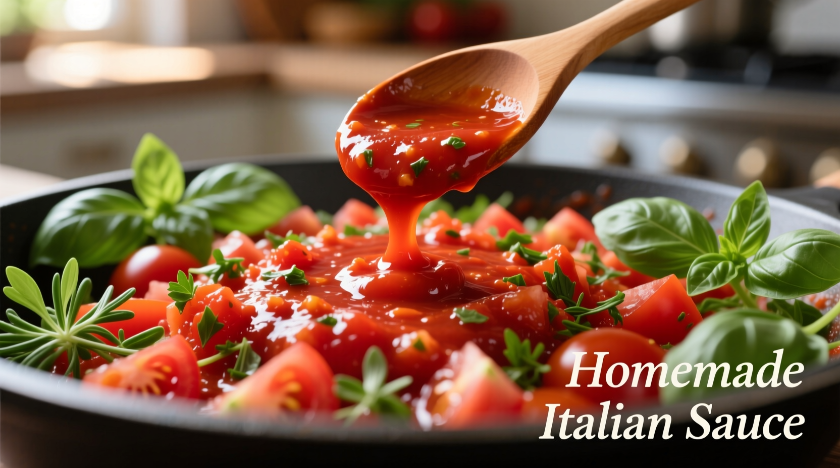 Tomato sauce with fresh tomatoes and herbs