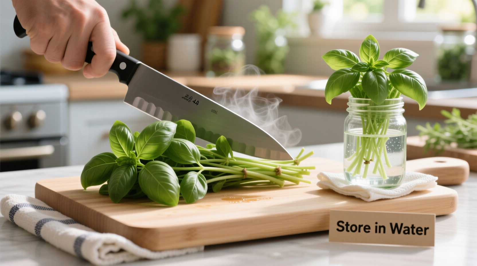 how to cut and store basil