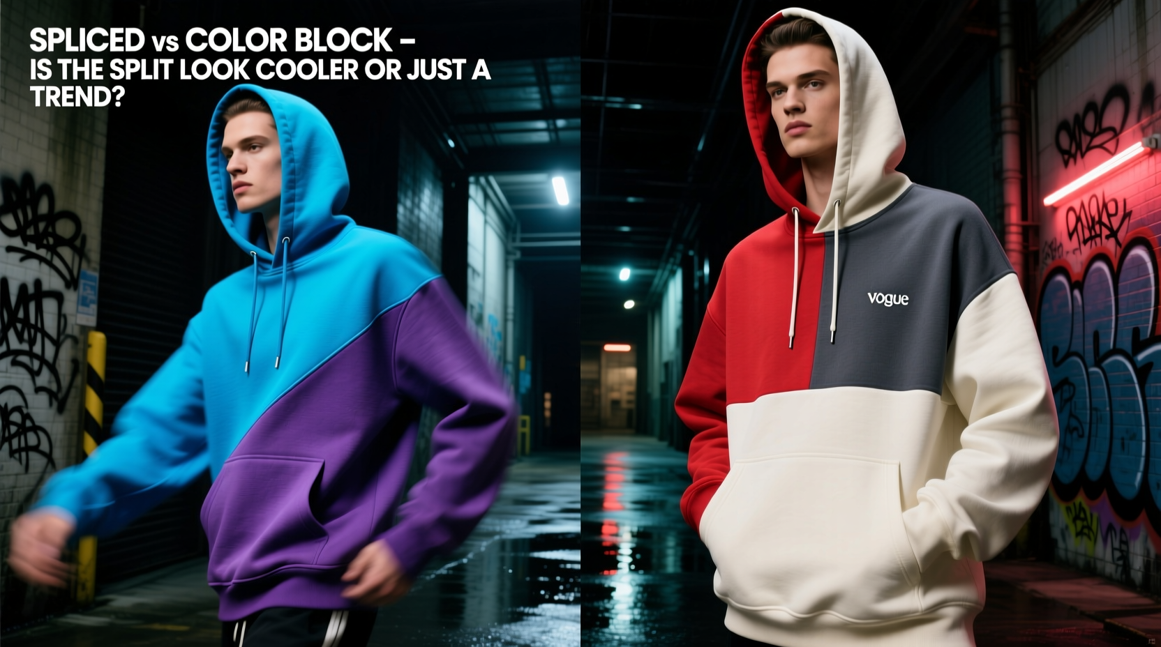 spliced vs color block hoodies is the split look actually cooler or is it just a trend