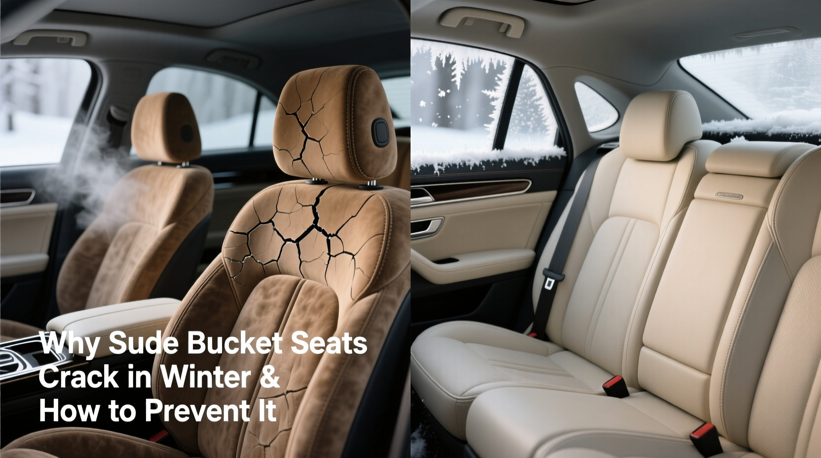 suede bucket seats crack winter