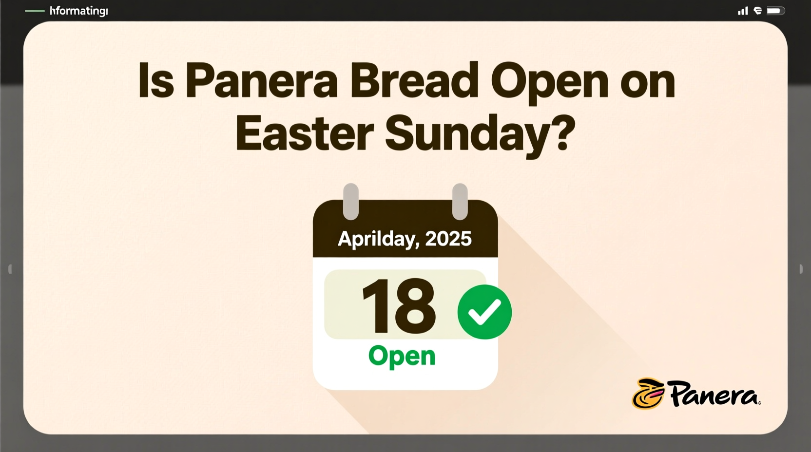 is panera bread open on easter sunday