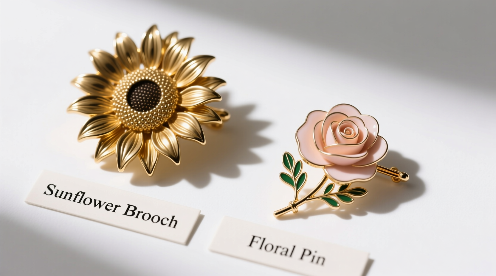 sunflower brooch vs floral pin is there really a difference or are they basically the same thing