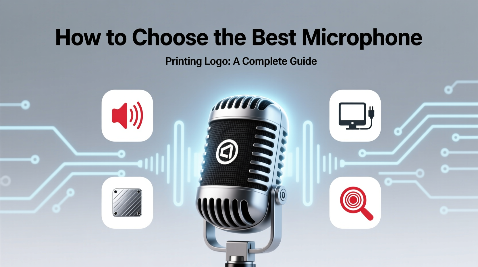 microphone printing logo