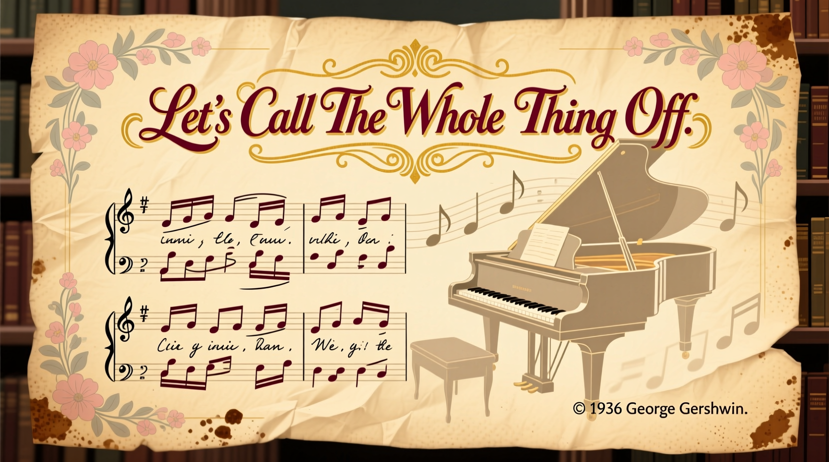 Vintage sheet music of Let's Call the Whole Thing Off