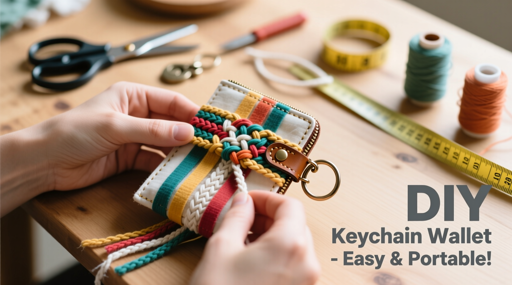 creative techniques to weave your own lightweight keychain wallet at home