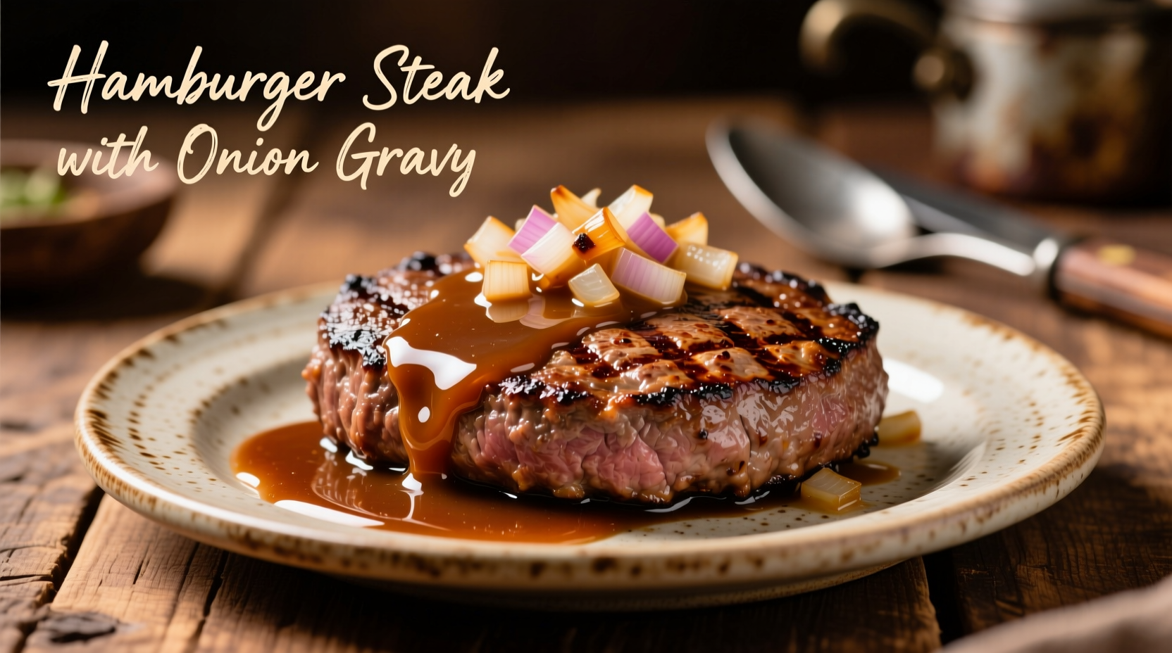 hamburger steak with onion gravy