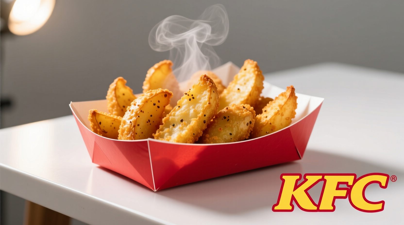 KFC potato poppers served in a red basket