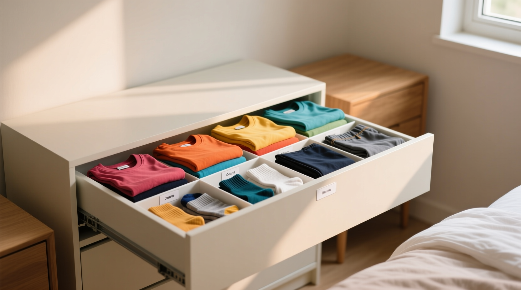 how to organize clothes in drawers