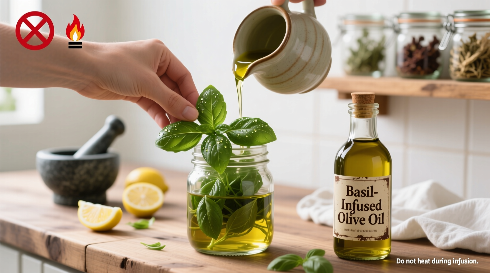 how to make basil flavored olive oil