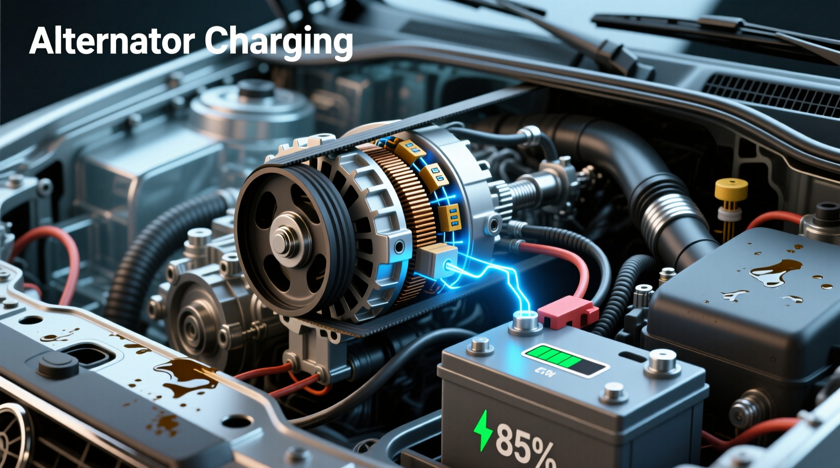 does a car alternator charge the battery
