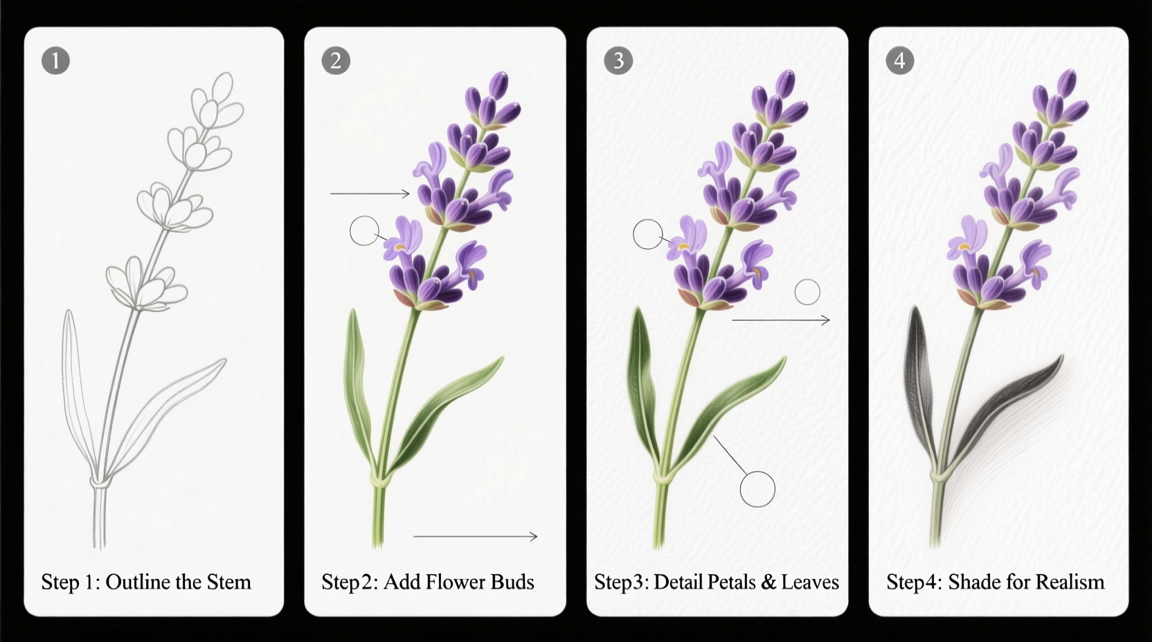 how to draw lavender