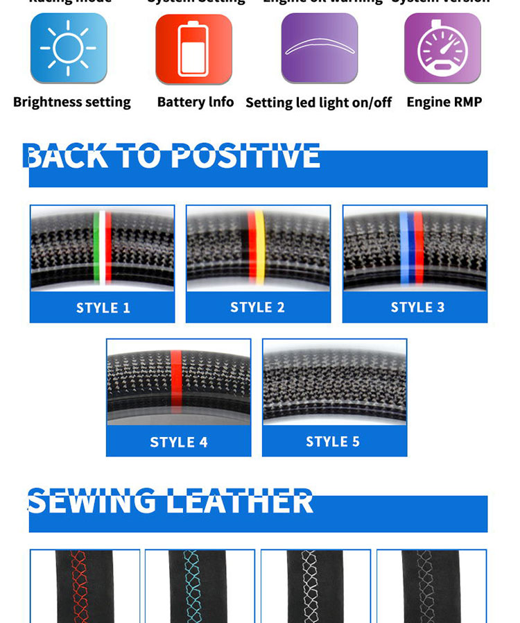 GT-I carbon fiber steering wheel assembly for VW Polo CC Golf 7 Pass-at MK6 modification Steering Wheel