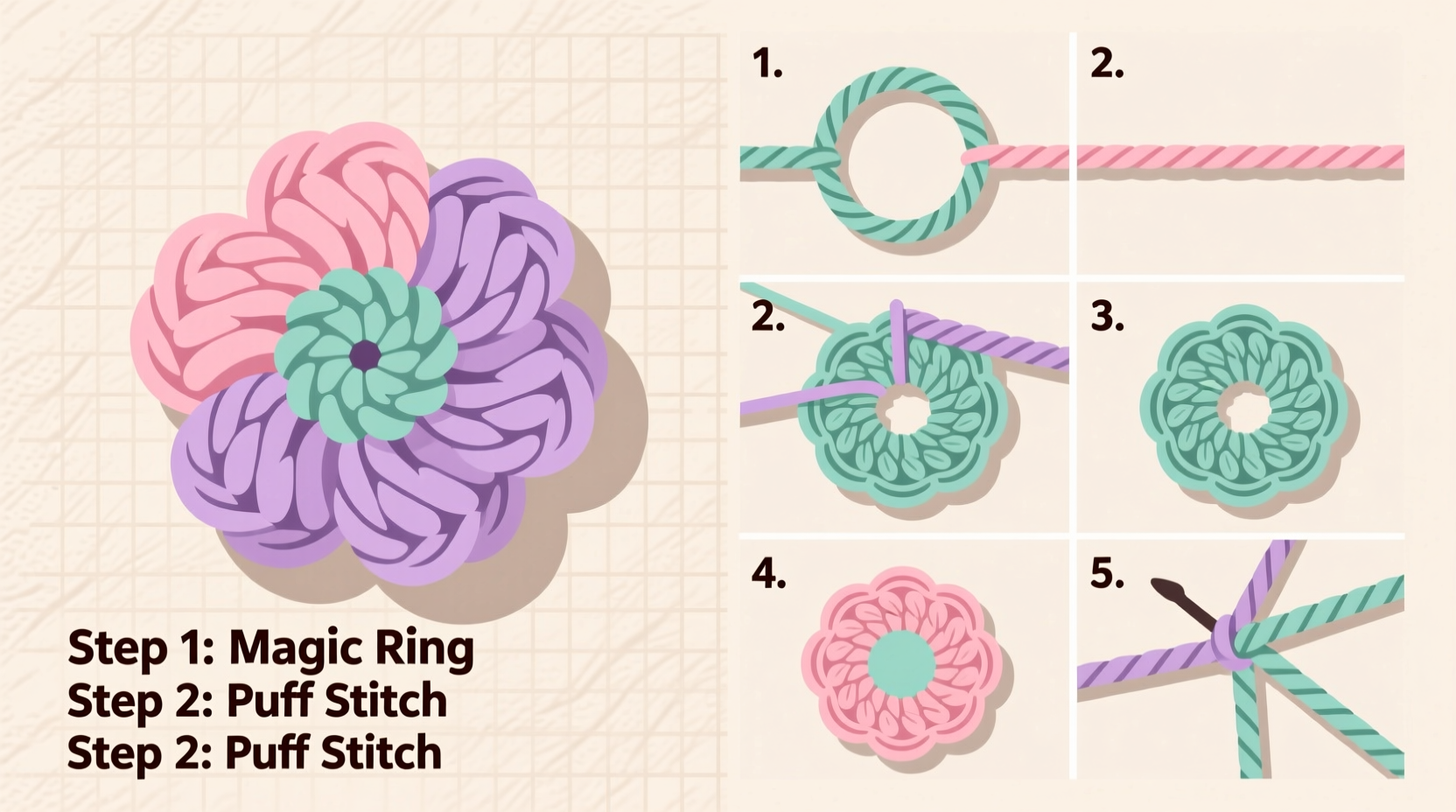 Mastering The Crochet Puff Flower Step By Step Guide For Beginners