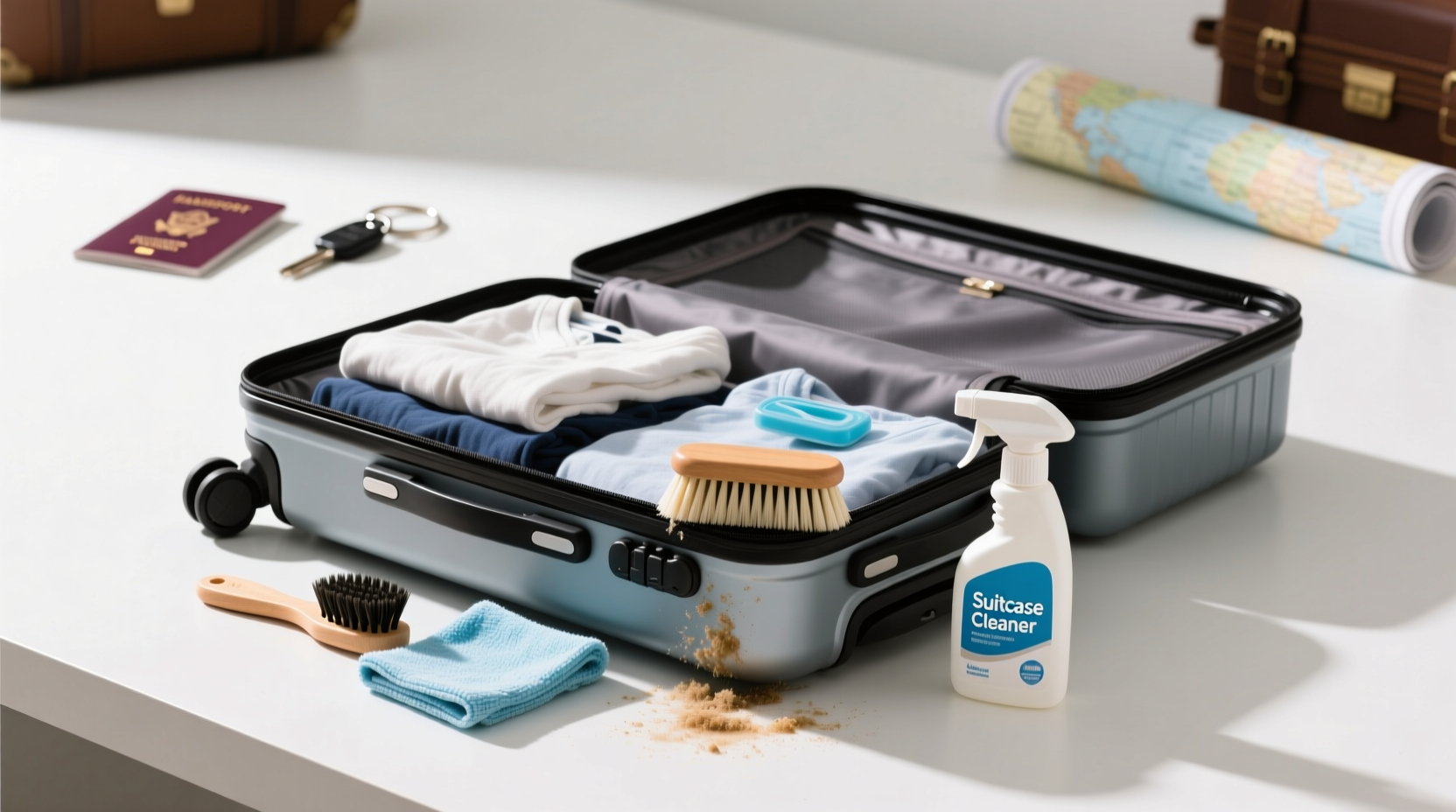 how to clean suitcases