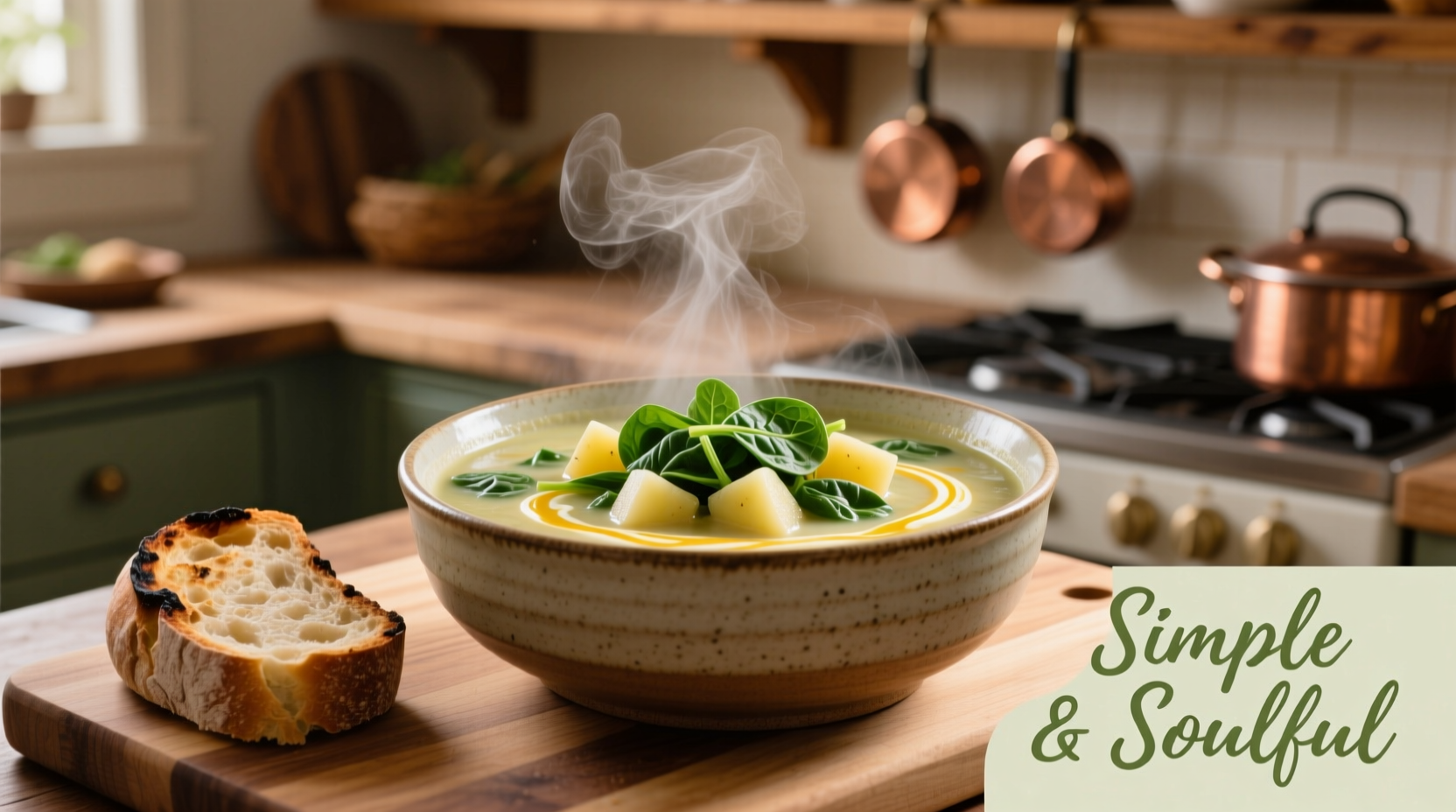 Perfect Spinach and Potato Soup Recipe in 35 Minutes