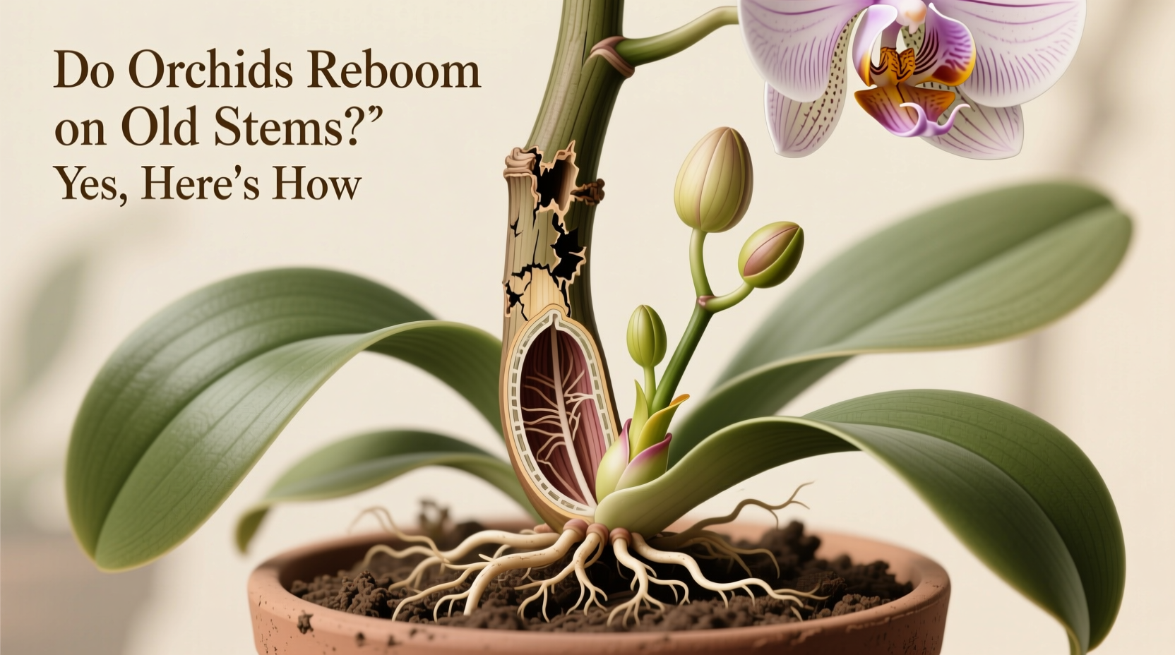 do orchids rebloom on old stems