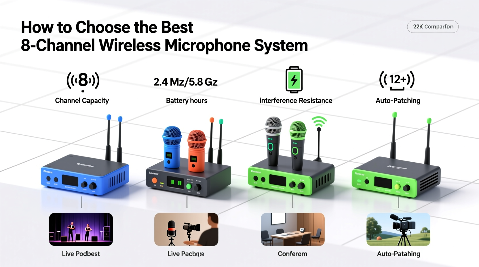 8 channel wireless microphone