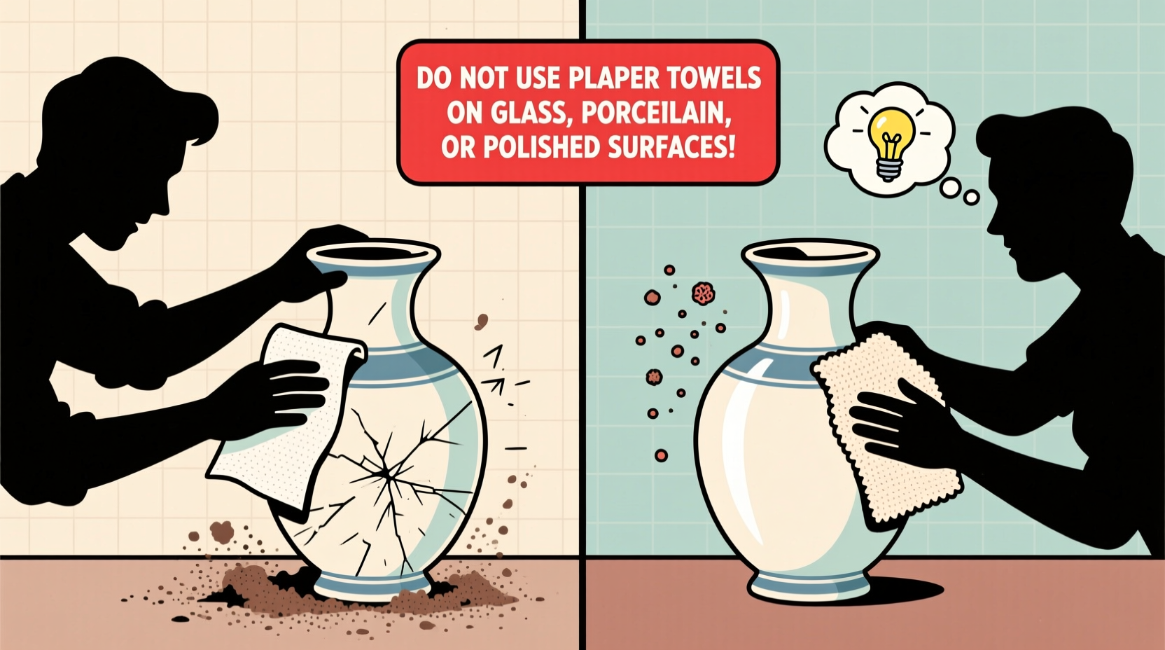 what not to clean with paper towels