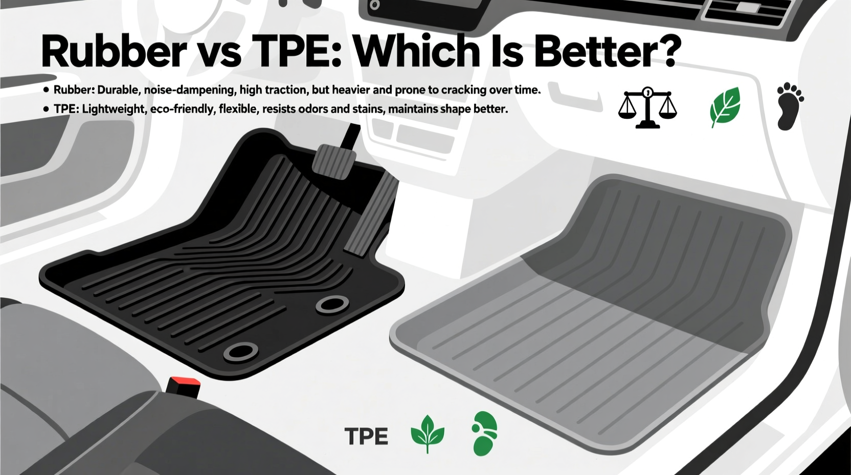 rubber vs tpe accord mats