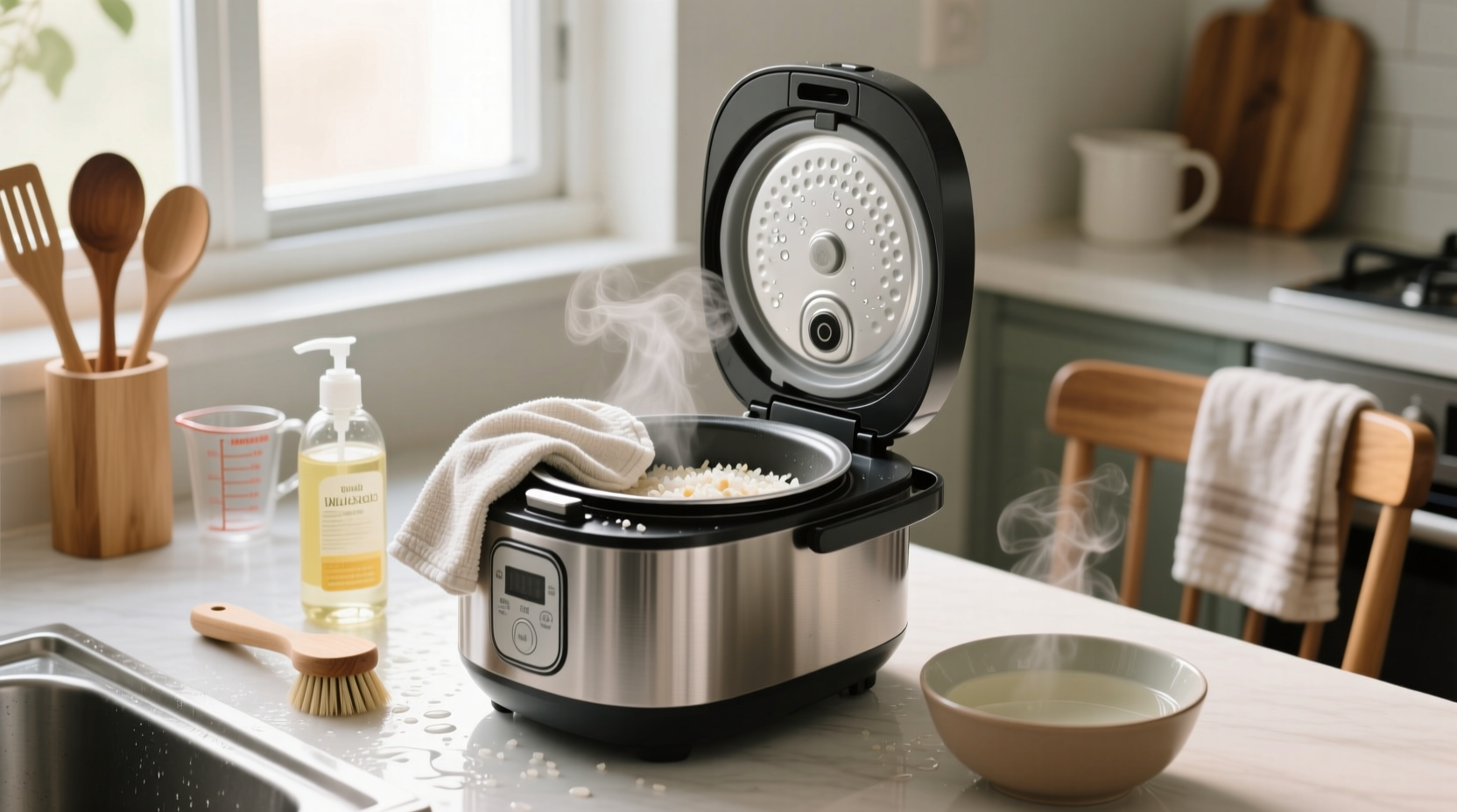 how to clean a rice cooker