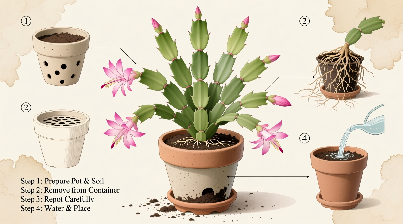how to plant a christmas cactus