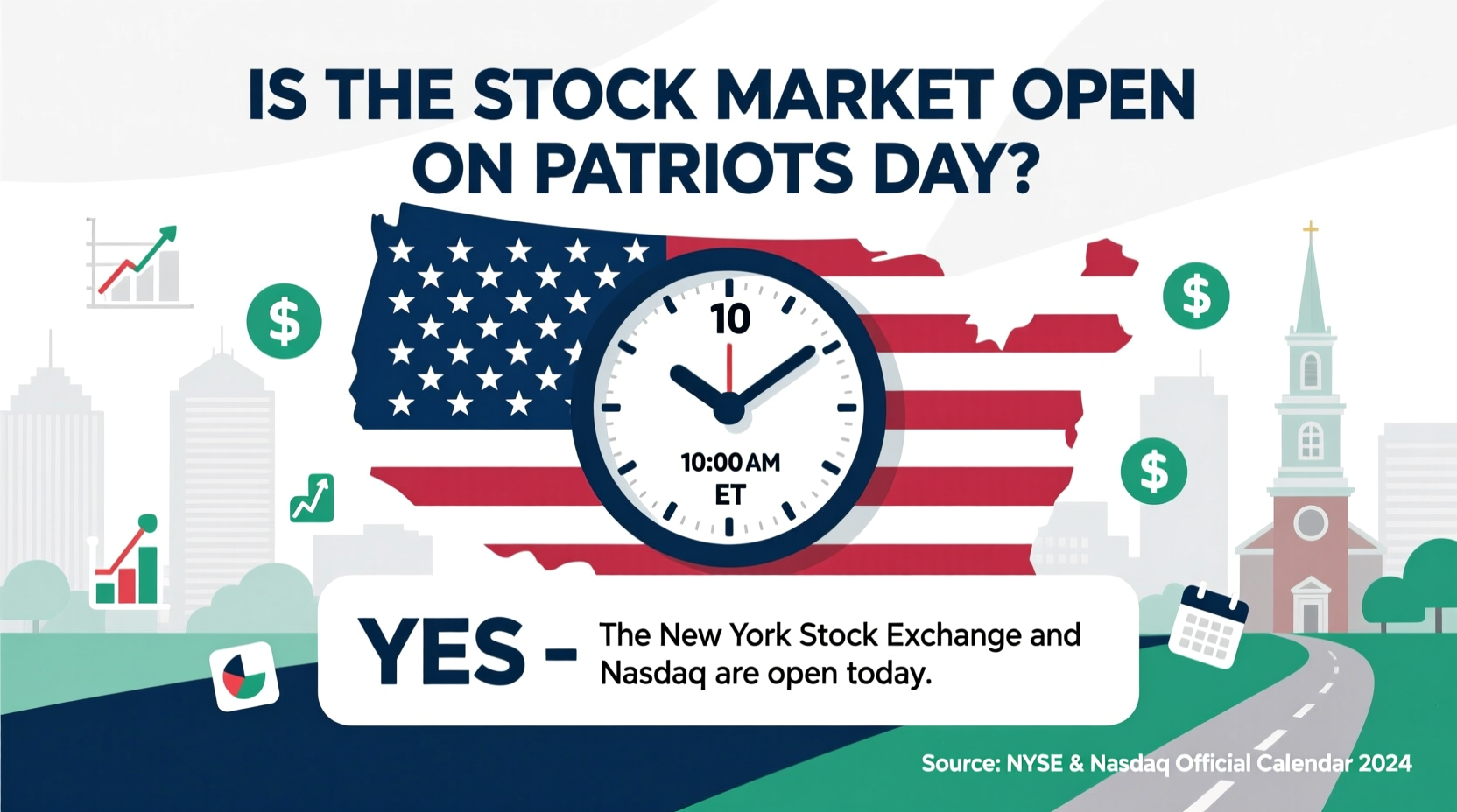 is the stock market open on patriots day
