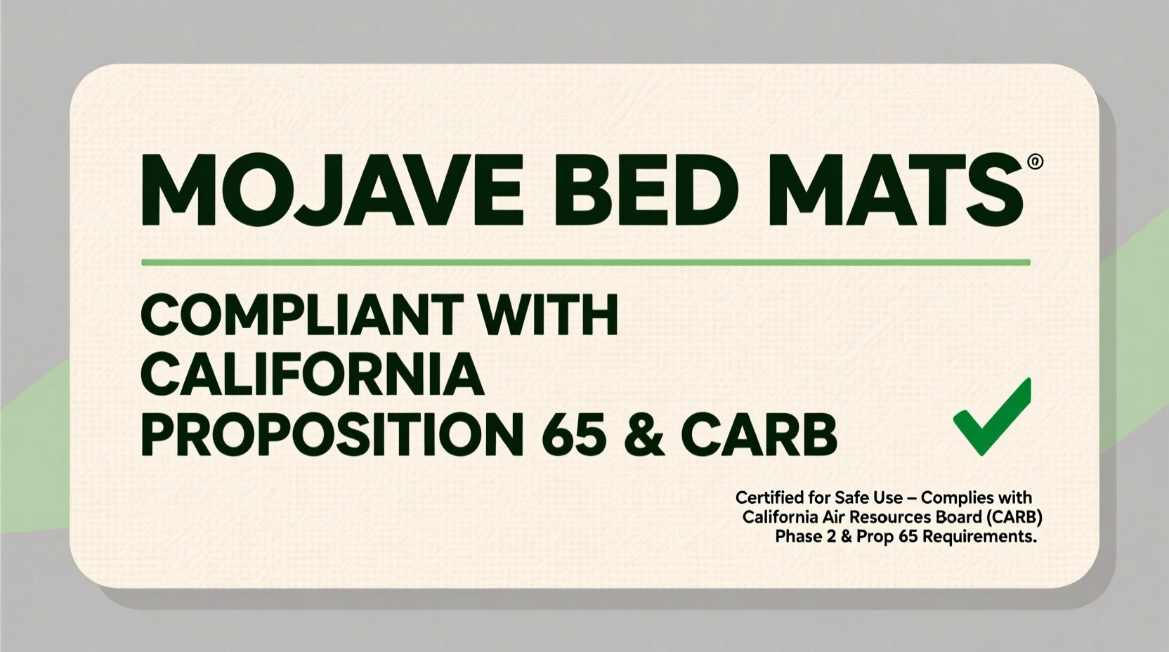 mojave bed mat california compliance