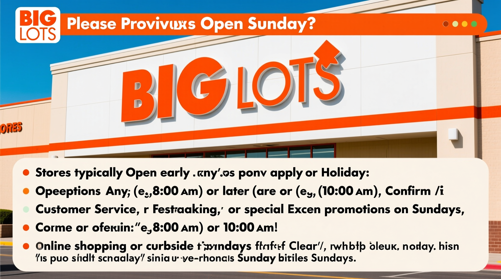 is big lots open on sunday