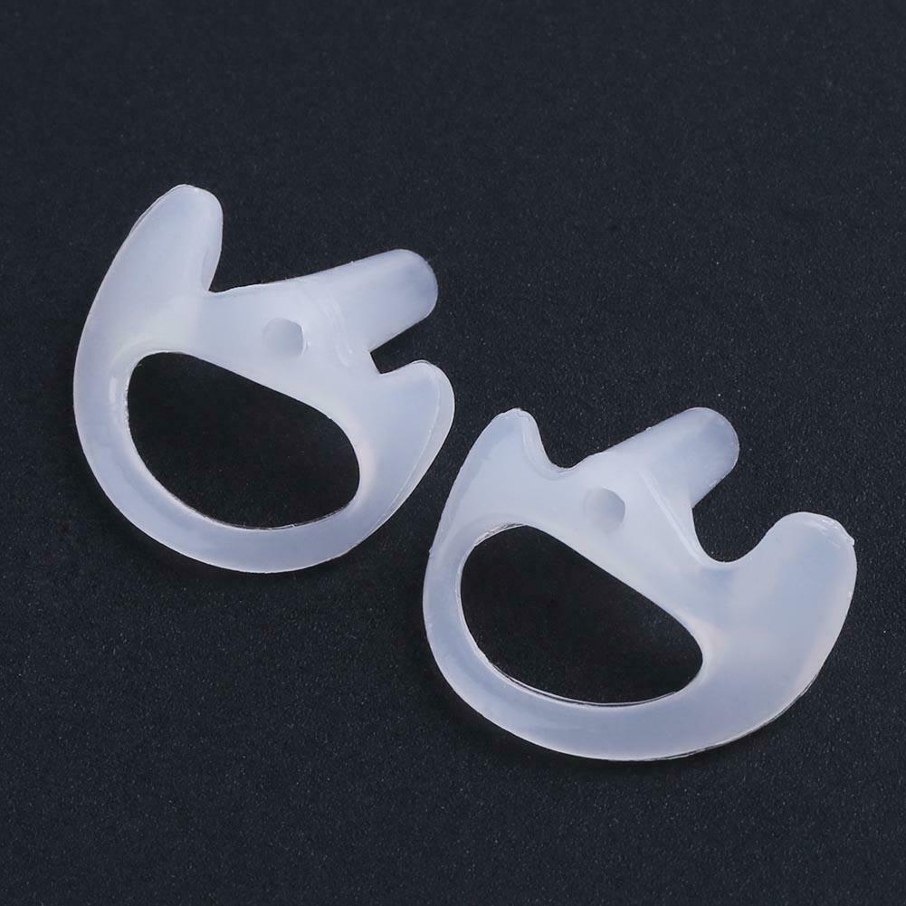 White Color Rubber Silicone Left+Right Ear Bud for Covert Acoustic Tube Earpiece for Two-way Radio
