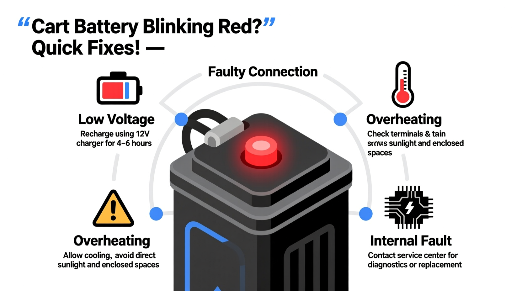 cart battery blinking red reasons quick solutions