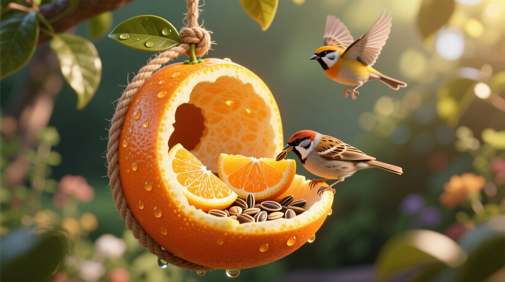how make bird feeder citrus peels