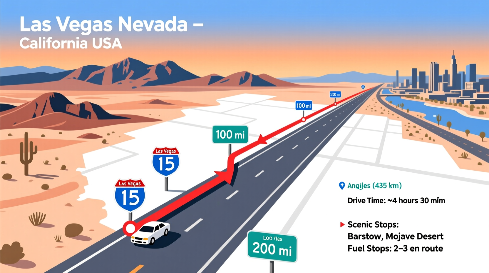 how far is california from las vegas by car