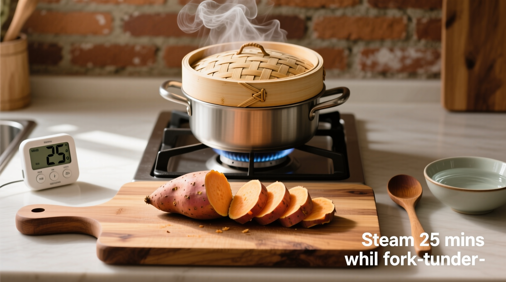 how to steam sweet potato