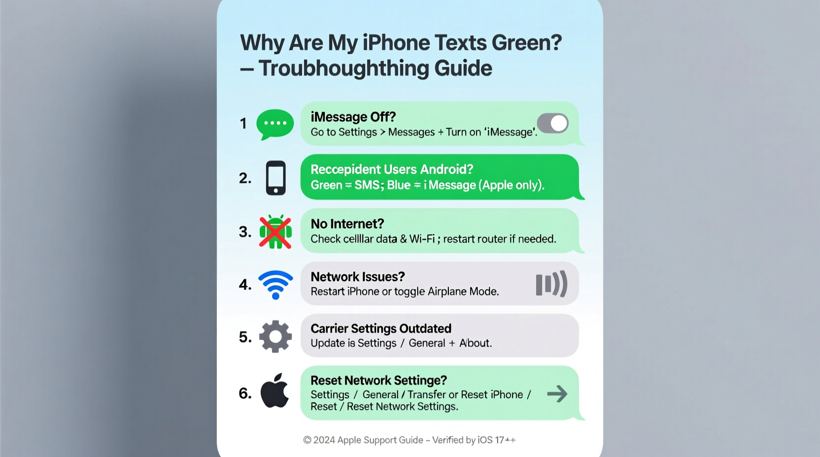 why are my iphone text messages green troubleshooting guide