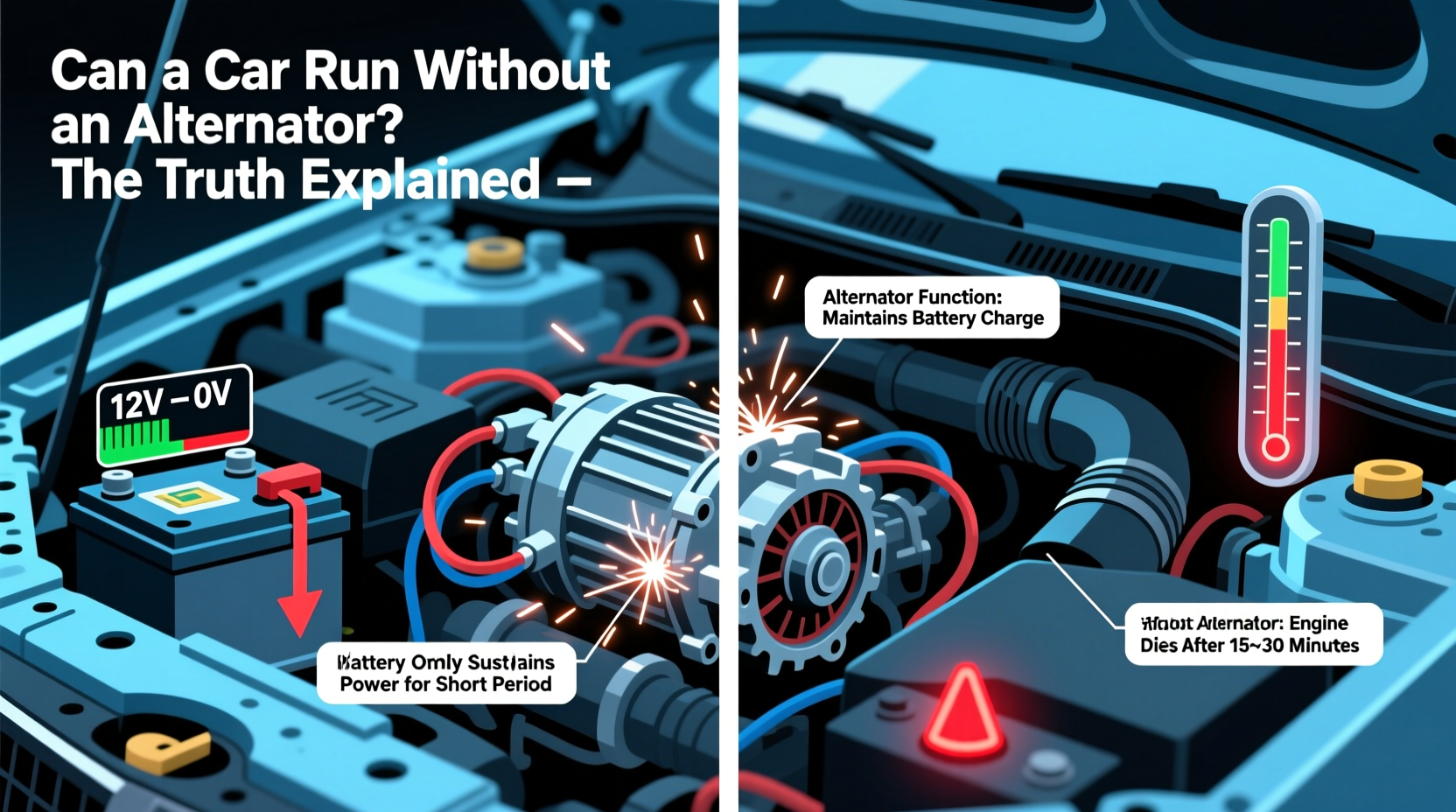 can a car run without an alternator