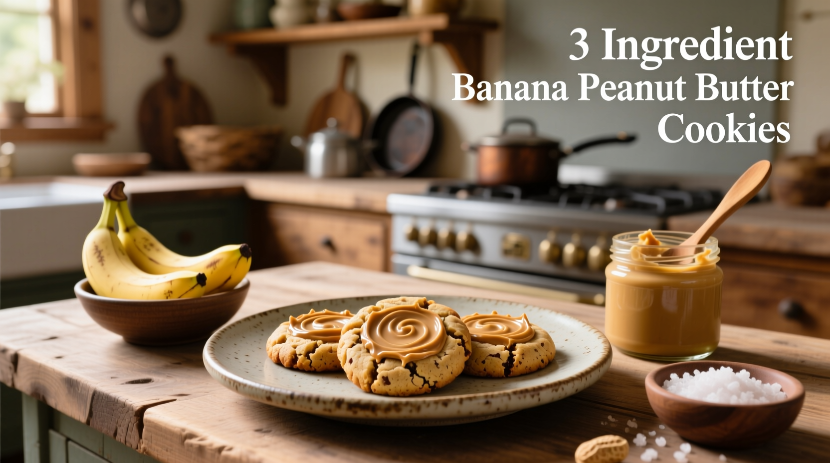 3 ingredient banana peanut butter cookies