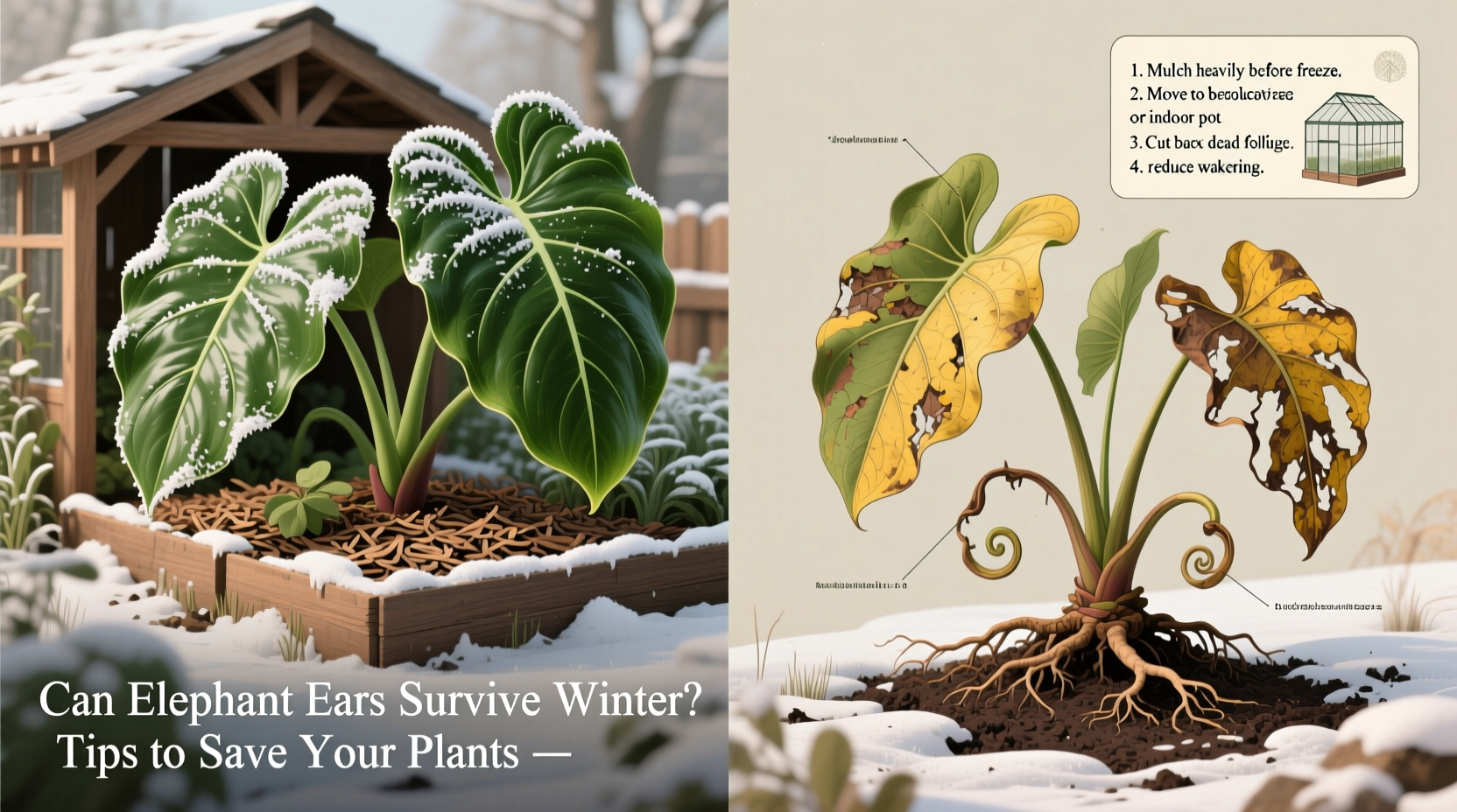 can elephant ears survive winter