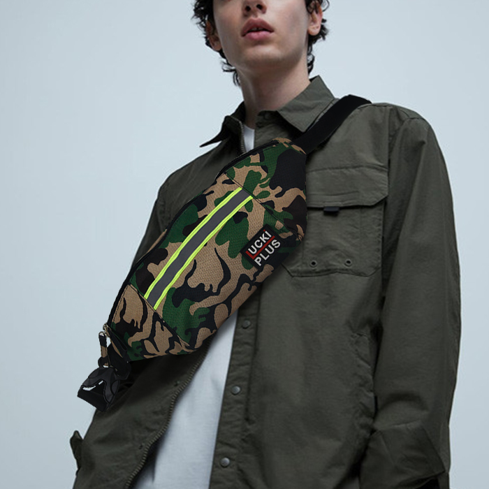 Camouflage logo personalizzato riflettente uomini viaggi sport in esecuzione marsupio marsupio