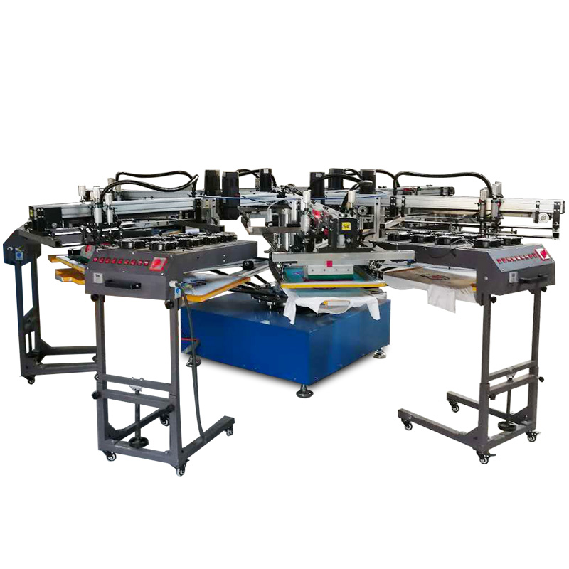 automatic 6 colour 12 stations t shirt silk printing machine for sale