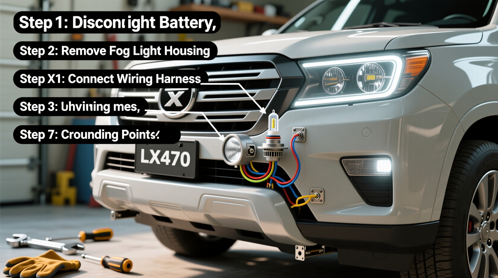lx470 led fog light install ca