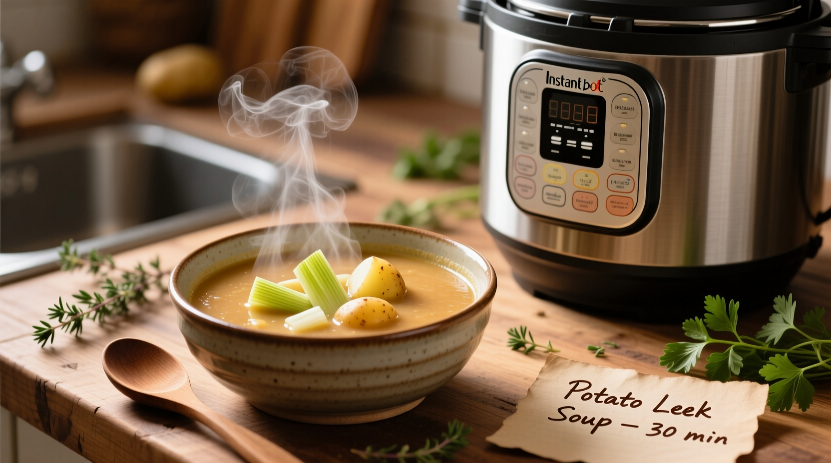 Perfect Potato Leek Soup in 25 Minutes (Instant Pot)